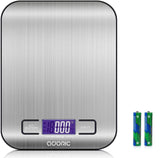 Adoric Life Electronic Kitchen Scale, Multifunctional Food Scale with Tare Function Food-Grade 18/8 Stainless Steel LCD Displays, 11lb Capacity for Weighing and Cooking