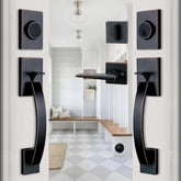 NEWBANG Double Front Door Entry Handle and Deadbolt Lock Set–Oil Rubbed Bronze Finish(Keyed and Dummy Set) MDHST201710B-SET-BR