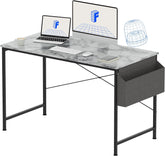 FLEXISPOT 48 inch Computer Desk Home Office Desk Workstation with Storage Bag, Modern Study Writing Table, White Marble Desktop