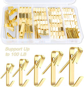 Picture Hanging Kit, 136 Pcs 5 Sizes Picture Hangers Hook Kit Including 10/20/30/50/100 LB, Heavy Duty Hangers Hardware kit with Nails for Picture Frame, Canvas, Mirror Hanging Decoration