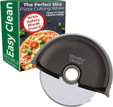 Mindful Design Pizza Cutter Wheel with Protective Blade Cover, Easy to Clean and Dishwasher Safe Handheld Pizza Slicer