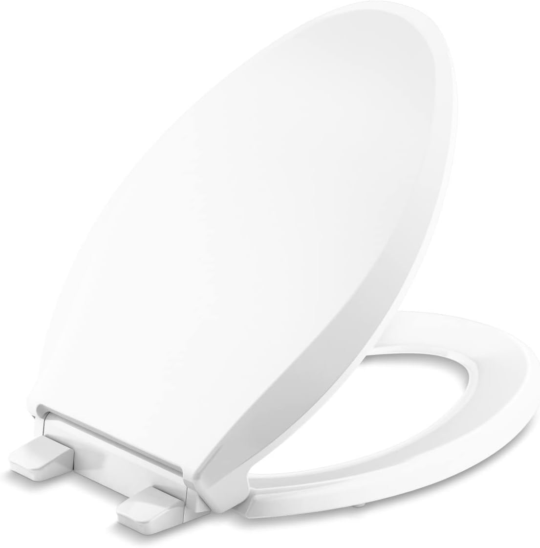 KOHLER 4636-RL-0 Cachet ReadyLatch Elongated Toilet Seat, Quiet-Close Lid and Seat, Countoured Seat, Grip-Tight Bumpers and Installation Hardware, White