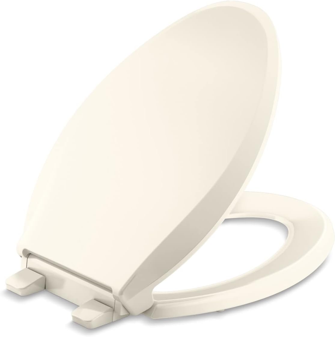 KOHLER 4636-RL-0 Cachet ReadyLatch Elongated Toilet Seat, Quiet-Close Lid and Seat, Countoured Seat, Grip-Tight Bumpers and Installation Hardware, White