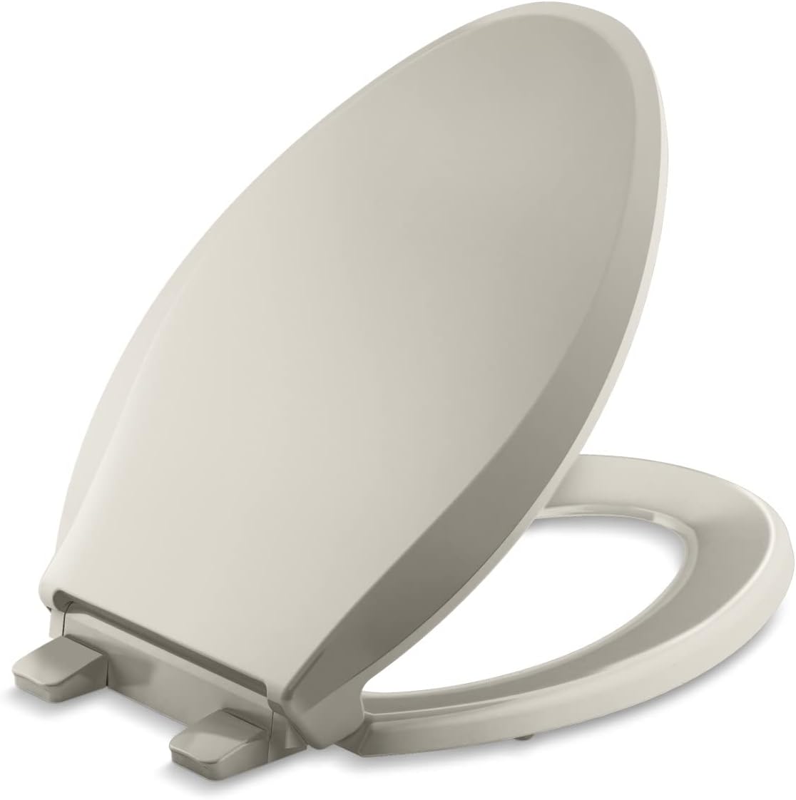 KOHLER 4636-RL-0 Cachet ReadyLatch Elongated Toilet Seat, Quiet-Close Lid and Seat, Countoured Seat, Grip-Tight Bumpers and Installation Hardware, White