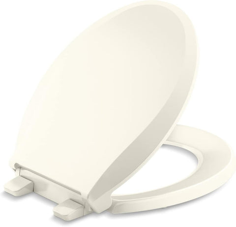 KOHLER 4636-RL-0 Cachet ReadyLatch Elongated Toilet Seat, Quiet-Close Lid and Seat, Countoured Seat, Grip-Tight Bumpers and Installation Hardware, White