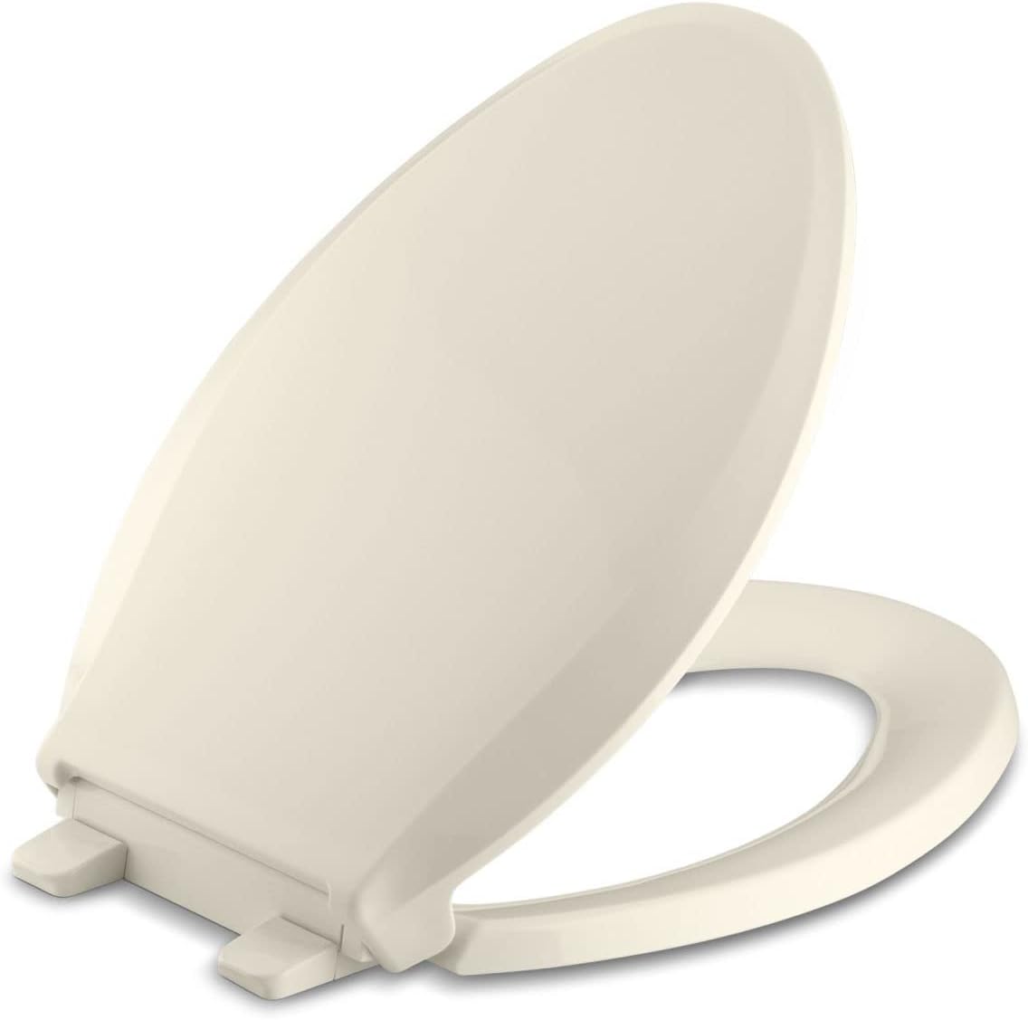 KOHLER 4636-RL-0 Cachet ReadyLatch Elongated Toilet Seat, Quiet-Close Lid and Seat, Countoured Seat, Grip-Tight Bumpers and Installation Hardware, White