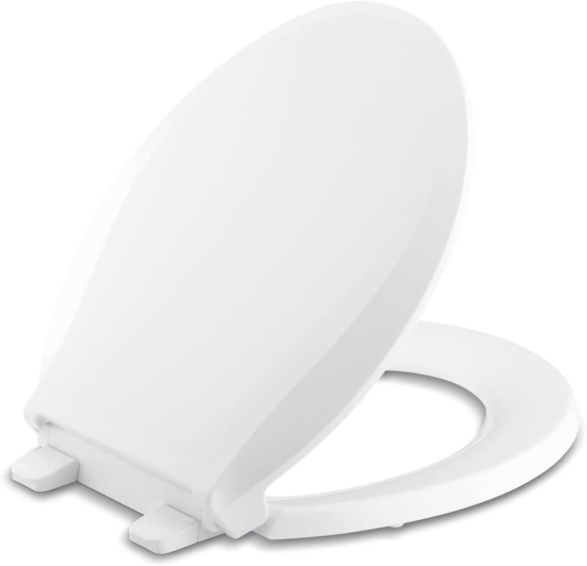 KOHLER 4636-RL-0 Cachet ReadyLatch Elongated Toilet Seat, Quiet-Close Lid and Seat, Countoured Seat, Grip-Tight Bumpers and Installation Hardware, White