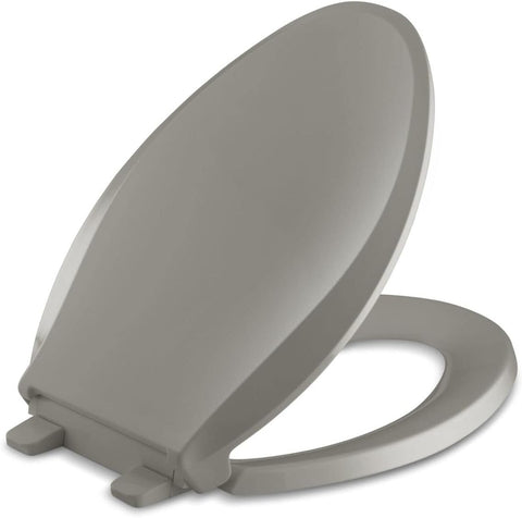 KOHLER 4636-RL-0 Cachet ReadyLatch Elongated Toilet Seat, Quiet-Close Lid and Seat, Countoured Seat, Grip-Tight Bumpers and Installation Hardware, White