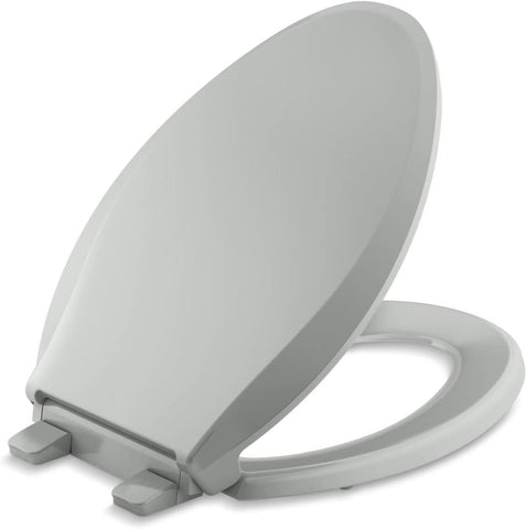 KOHLER 4636-RL-0 Cachet ReadyLatch Elongated Toilet Seat, Quiet-Close Lid and Seat, Countoured Seat, Grip-Tight Bumpers and Installation Hardware, White