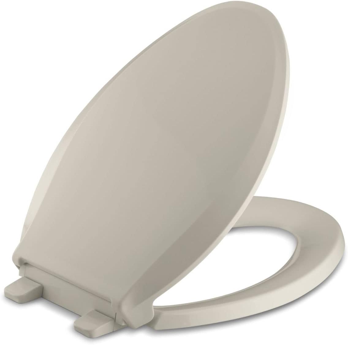 KOHLER 4636-RL-0 Cachet ReadyLatch Elongated Toilet Seat, Quiet-Close Lid and Seat, Countoured Seat, Grip-Tight Bumpers and Installation Hardware, White