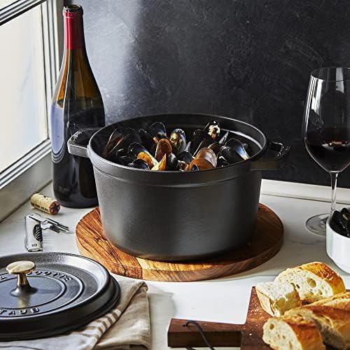 Staub Cast Iron 7-qt Round Cocotte - Cherry, Made in France