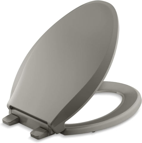 KOHLER 4636-RL-0 Cachet ReadyLatch Elongated Toilet Seat, Quiet-Close Lid and Seat, Countoured Seat, Grip-Tight Bumpers and Installation Hardware, White