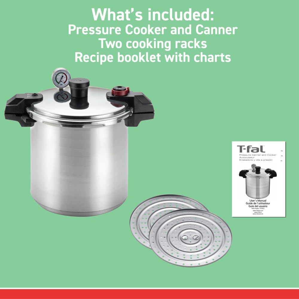 T-fal Clipso Stainless Steel Pressure Cooker 6.3 Quart Induction Cookware, Pots and Pans, Dishwasher Safe Silver