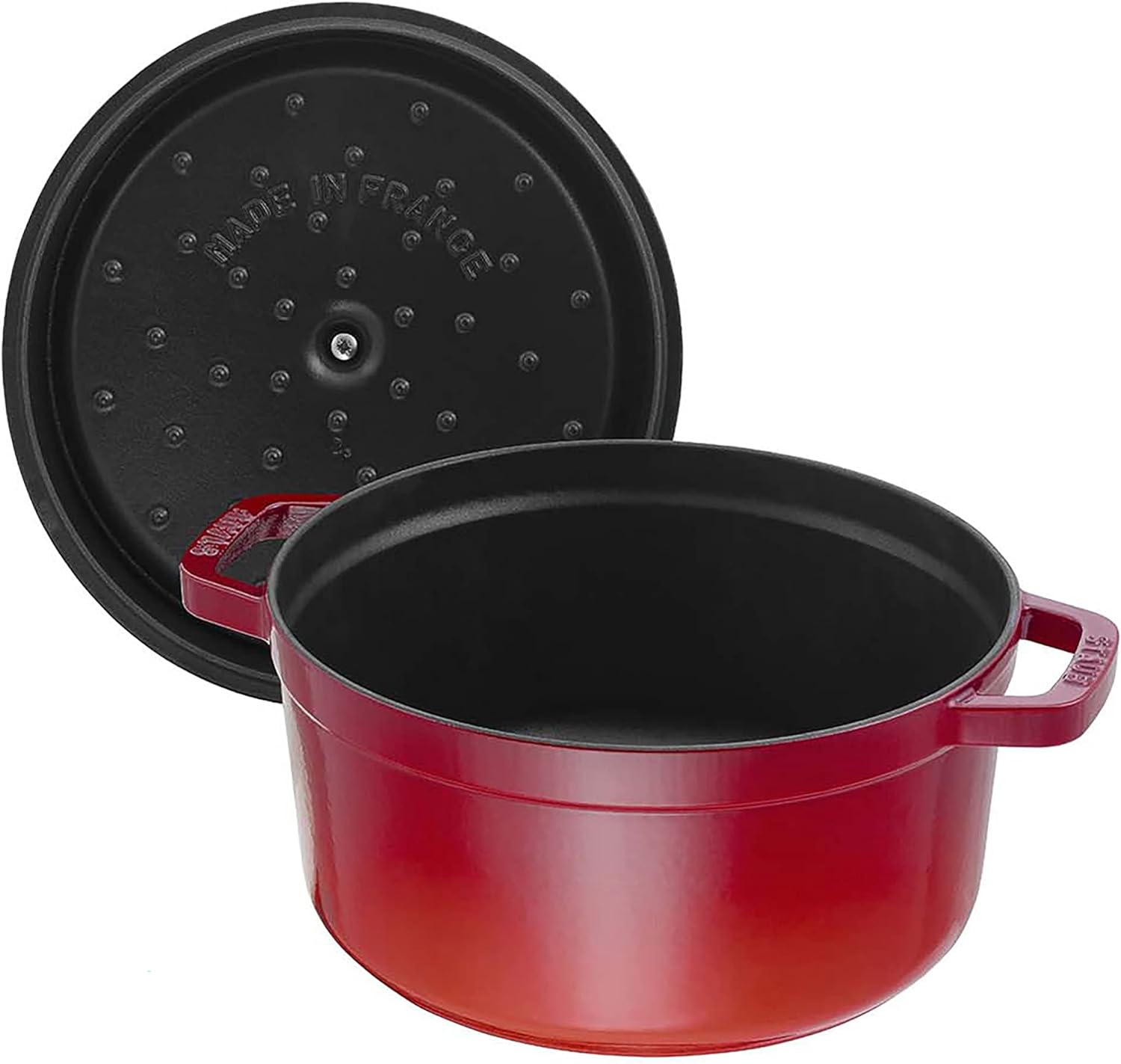 Staub Cast Iron 7-qt Round Cocotte - Cherry, Made in France