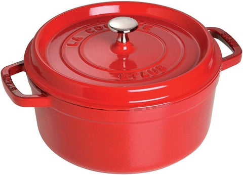 Staub Cast Iron 7-qt Round Cocotte - Cherry, Made in France