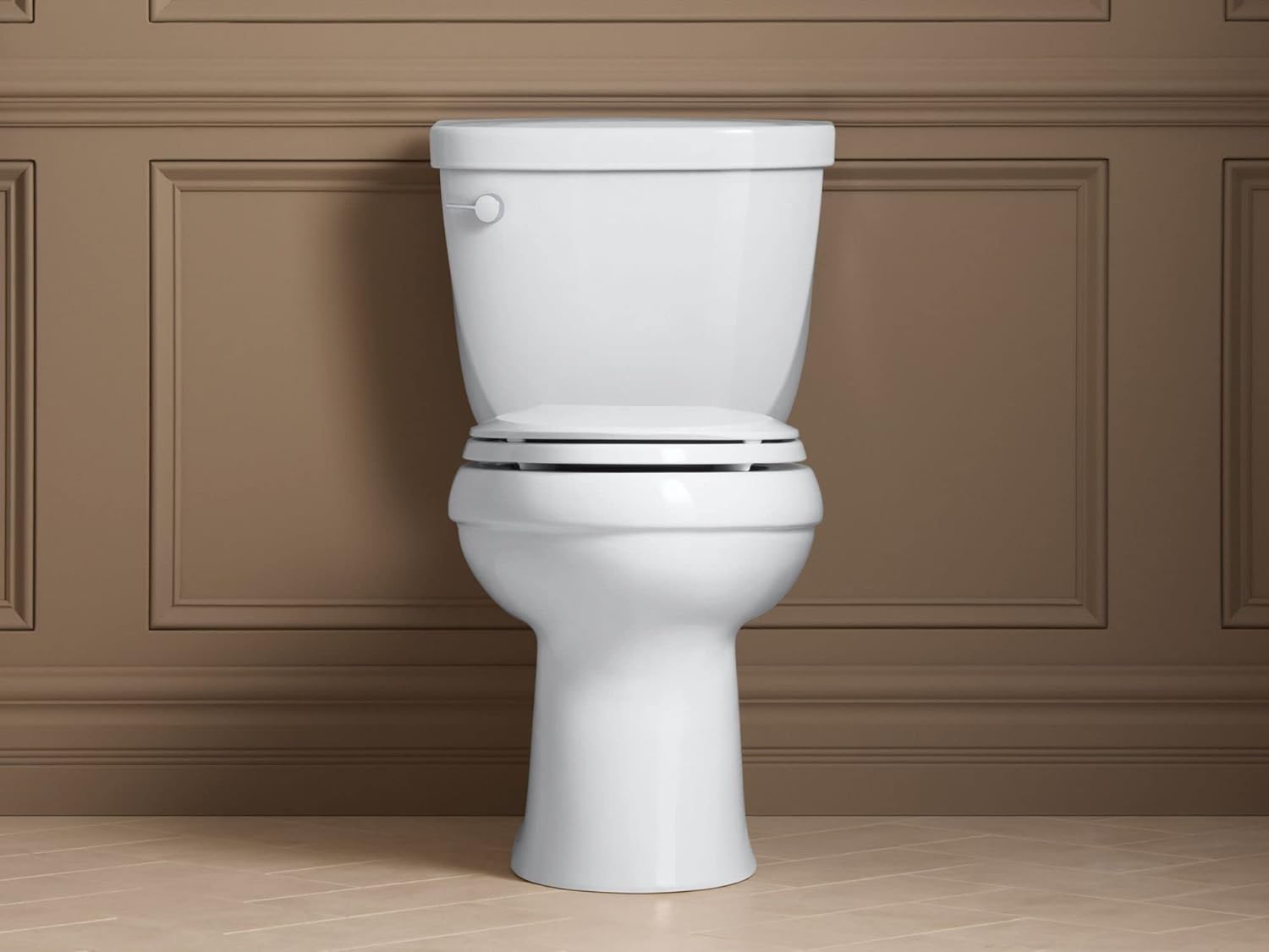 KOHLER 4636-RL-0 Cachet ReadyLatch Elongated Toilet Seat, Quiet-Close Lid and Seat, Countoured Seat, Grip-Tight Bumpers and Installation Hardware, White