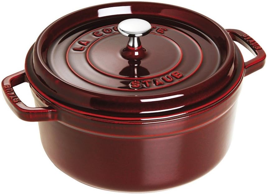 Staub Cast Iron 7-qt Round Cocotte - Cherry, Made in France