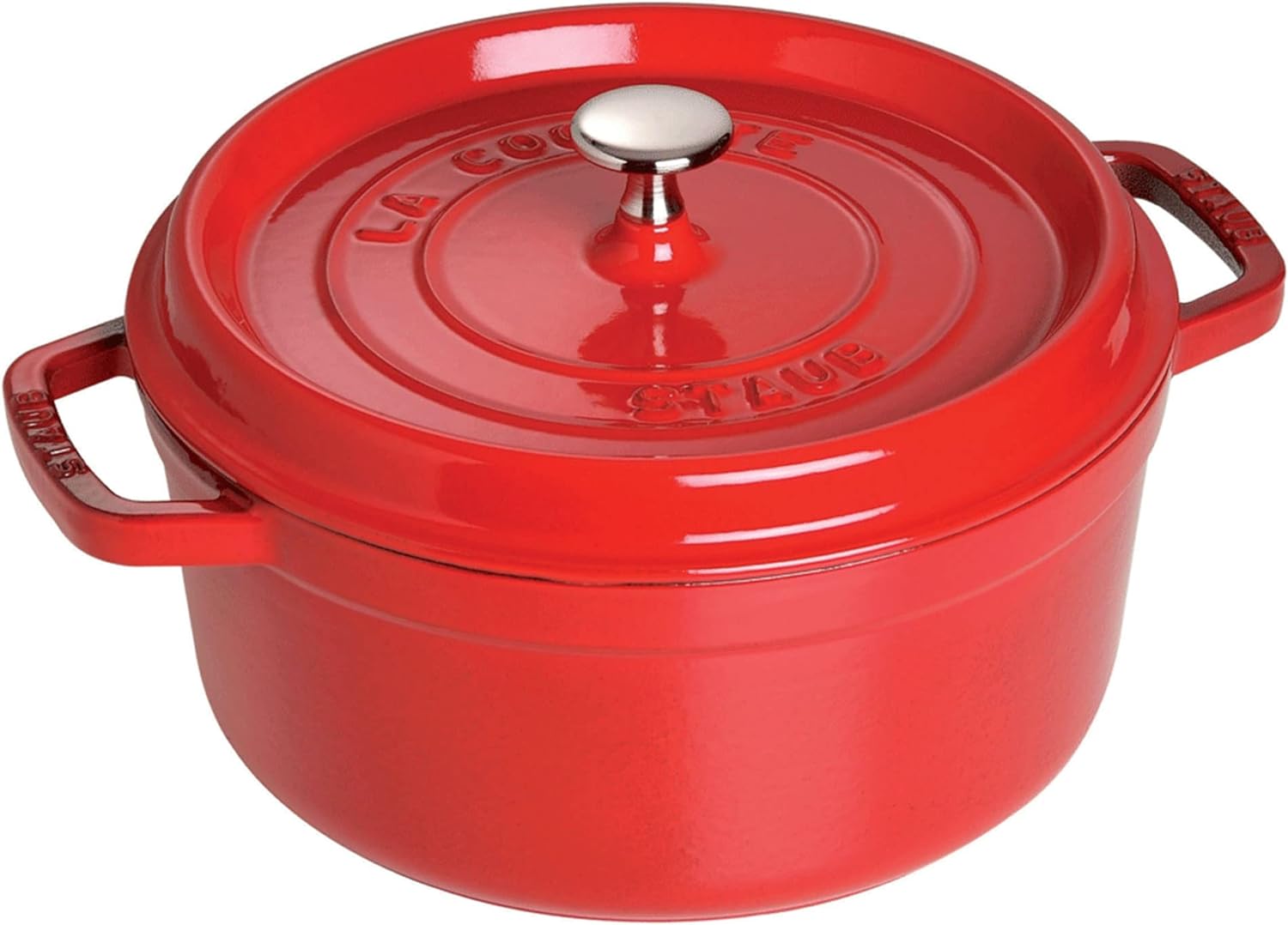 Staub Cast Iron 7-qt Round Cocotte - Cherry, Made in France