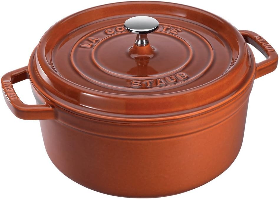 Staub Cast Iron 7-qt Round Cocotte - Cherry, Made in France