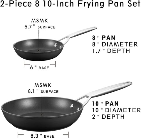 MsMk 8 1/2 Inch Small Egg Pan with Lid, Titanium and Ceramic Nonstick Omelette Pan,Scratch-resistant, Induction Egg Skillet, Oven Safe to 700°F Pan for Cooking, Dishwasher Safe