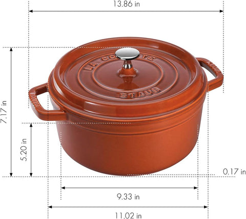 Staub Cast Iron 7-qt Round Cocotte - Cherry, Made in France