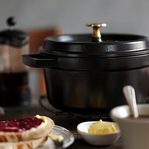 Staub Cast Iron 7-qt Round Cocotte - Cherry, Made in France