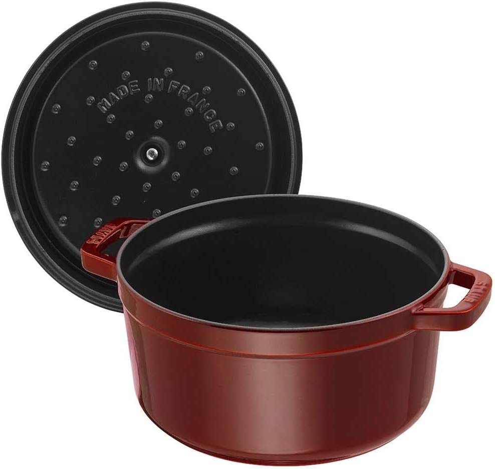 Staub Cast Iron 7-qt Round Cocotte - Cherry, Made in France