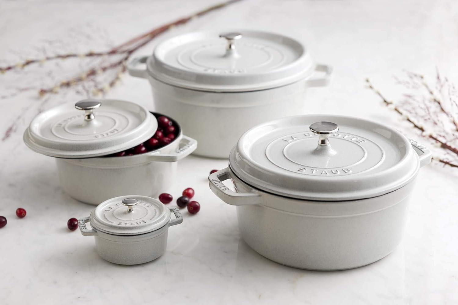 Staub Cast Iron 7-qt Round Cocotte - Cherry, Made in France