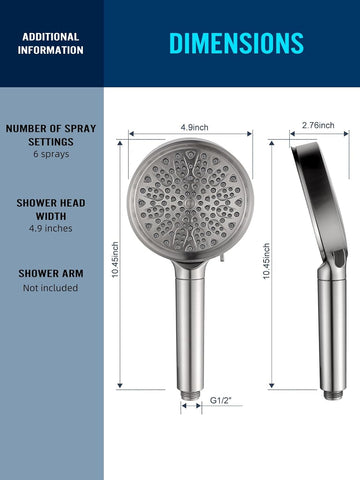 Cobbe Filtered Shower Head with Handheld, High Pressure 6 Spray Mode Showerhead with Filters, Water Softener Filters Beads for Hard Water - Remove Chlorine - Reduces Dry Itchy Skin, Matte Black