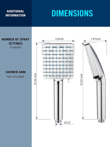 Cobbe Filtered Shower Head with Handheld, High Pressure 6 Spray Mode Showerhead with Filters, Water Softener Filters Beads for Hard Water - Remove Chlorine - Reduces Dry Itchy Skin, Matte Black