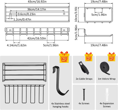 WASAIT Power Tool Organizer and Storage Rack Cordless Drill Tools Organizers Holder Garage Tool Storage Metal Wall Mounted for Handheld Power Tools Heavy Duty Floating Tool Shelf