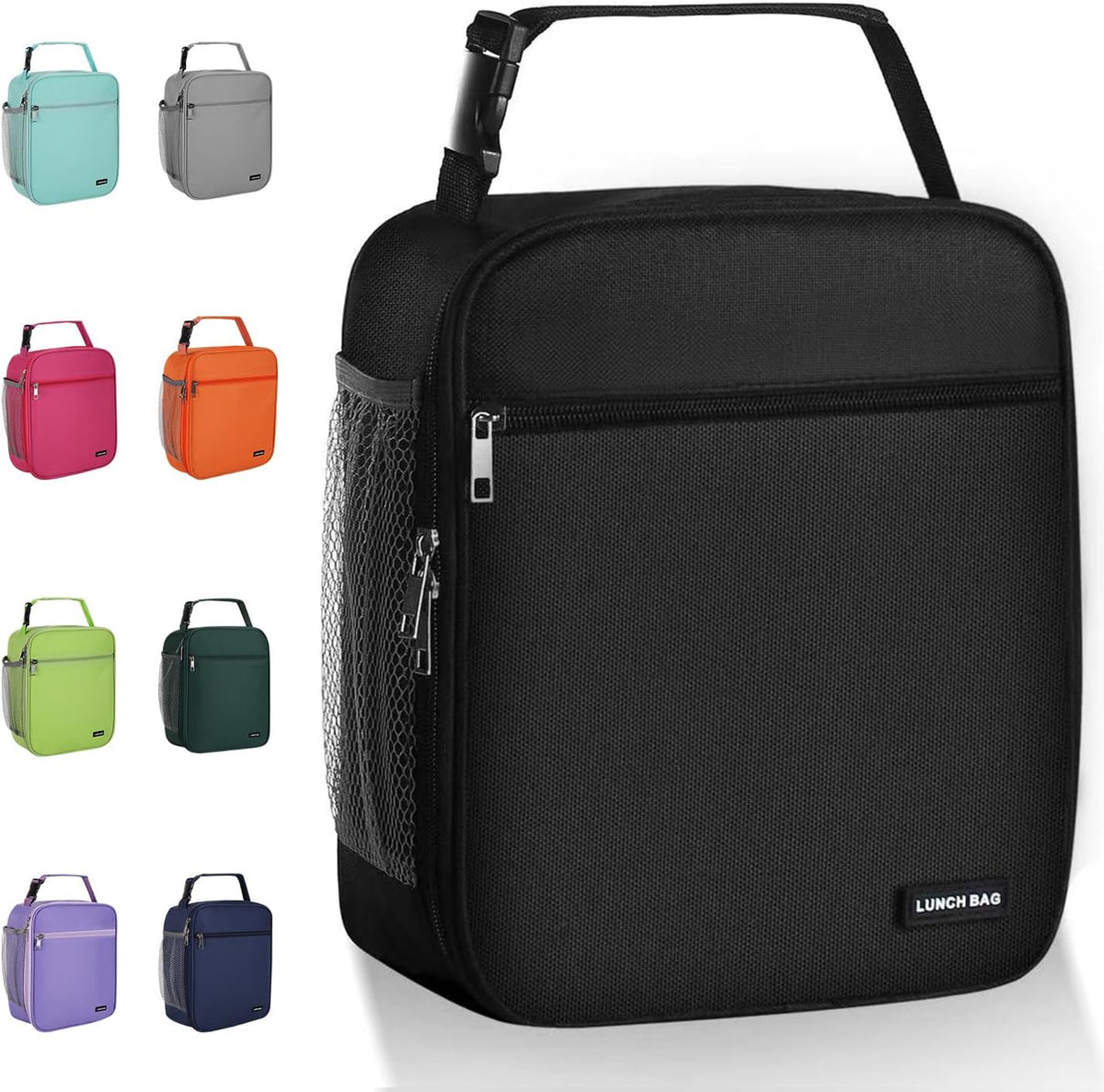 AYEANY Lunch box Lunch bag for men women Large capacity Lunchbox Reusable Lunch bags Insulated Lunch bag Lunch box cooler (Black)