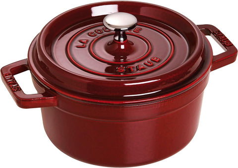 Staub Cast Iron 7-qt Round Cocotte - Cherry, Made in France