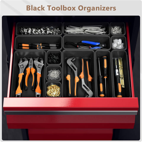 【𝟯𝟮𝗣𝗖𝗦】A-LUGEI Tool Box Organizer Tray Divider Set, Desk Drawer Organizer, Garage Organization and Storage Toolbox Accessories for Rolling Tool Chest Cart Cabinet Work Bench Small Parts Hardware