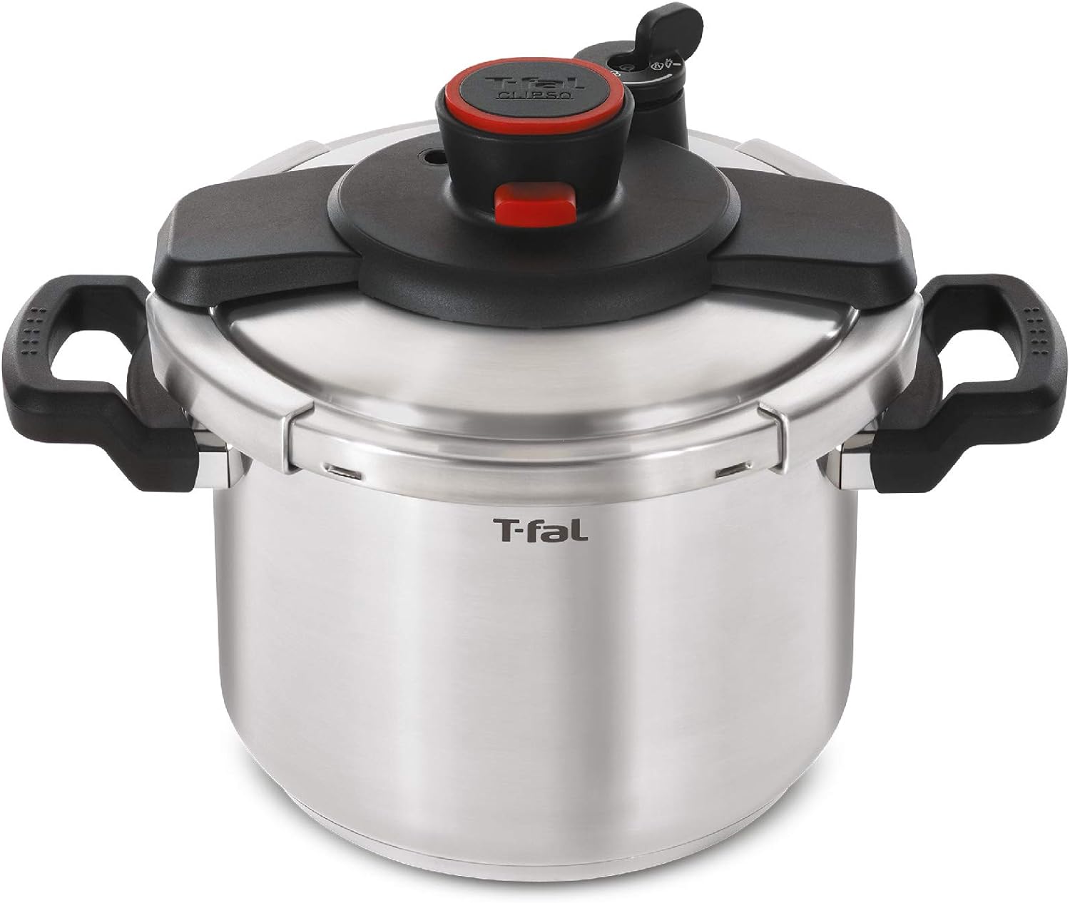 T-fal Clipso Stainless Steel Pressure Cooker 6.3 Quart Induction Cookware, Pots and Pans, Dishwasher Safe Silver