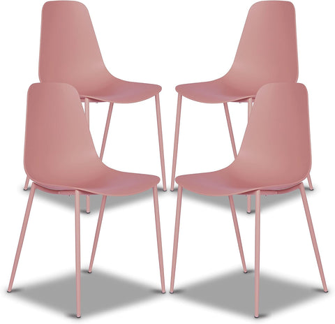 POLY & BARK Isla Chair, Set of 4, Blush Pink