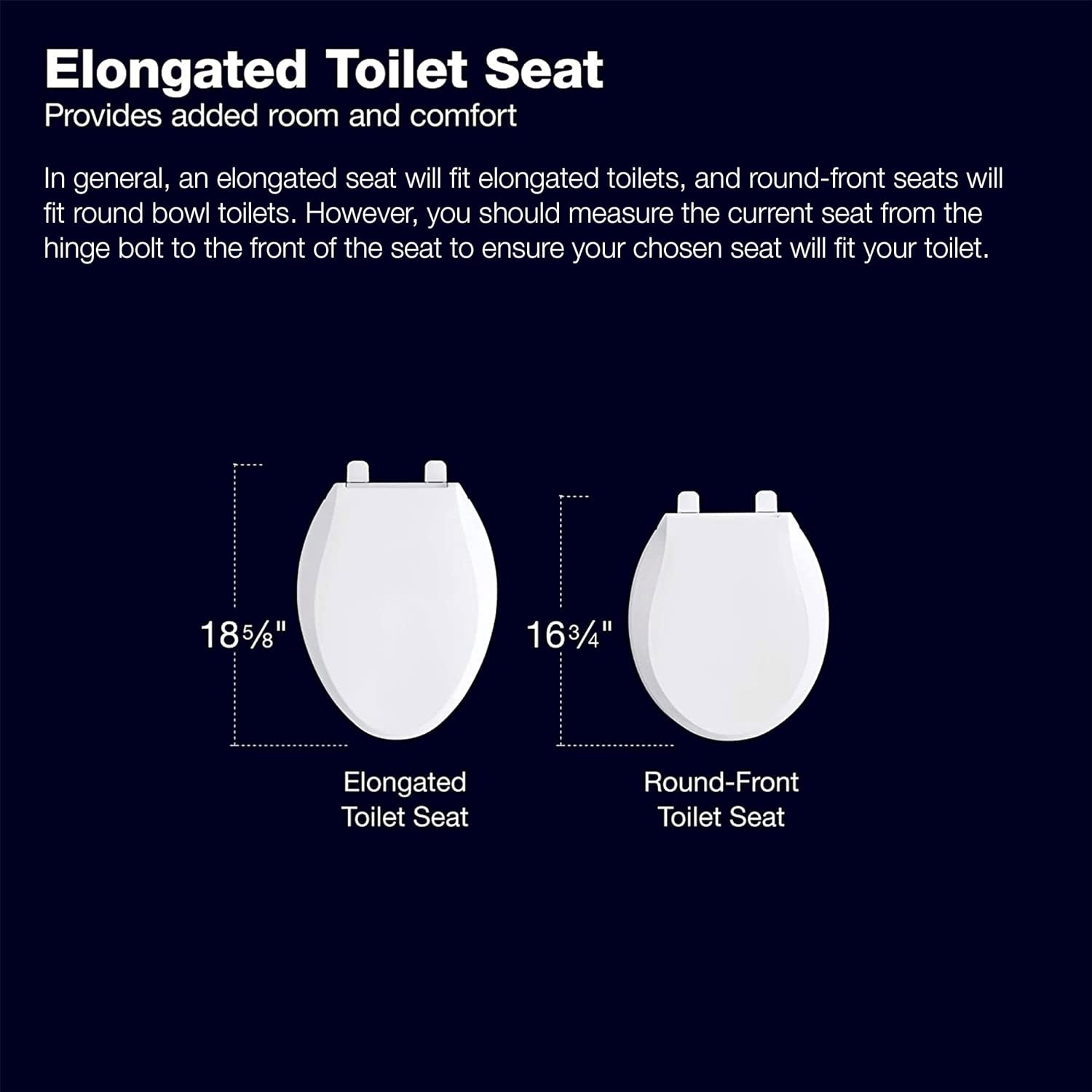 KOHLER 4636-RL-0 Cachet ReadyLatch Elongated Toilet Seat, Quiet-Close Lid and Seat, Countoured Seat, Grip-Tight Bumpers and Installation Hardware, White