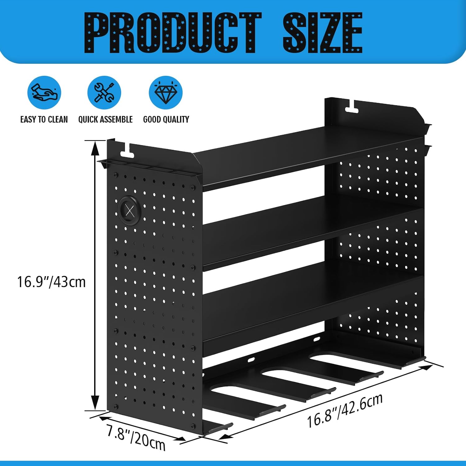 WASAIT Power Tool Organizer and Storage Rack Cordless Drill Tools Organizers Holder Garage Tool Storage Metal Wall Mounted for Handheld Power Tools Heavy Duty Floating Tool Shelf