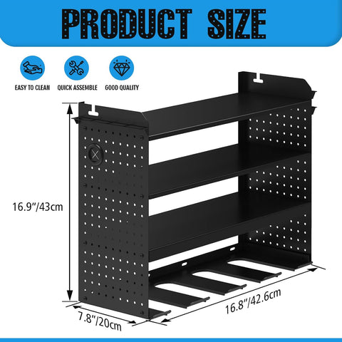 WASAIT Power Tool Organizer and Storage Rack Cordless Drill Tools Organizers Holder Garage Tool Storage Metal Wall Mounted for Handheld Power Tools Heavy Duty Floating Tool Shelf