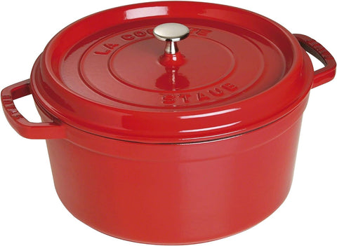 Staub Cast Iron 7-qt Round Cocotte - Cherry, Made in France