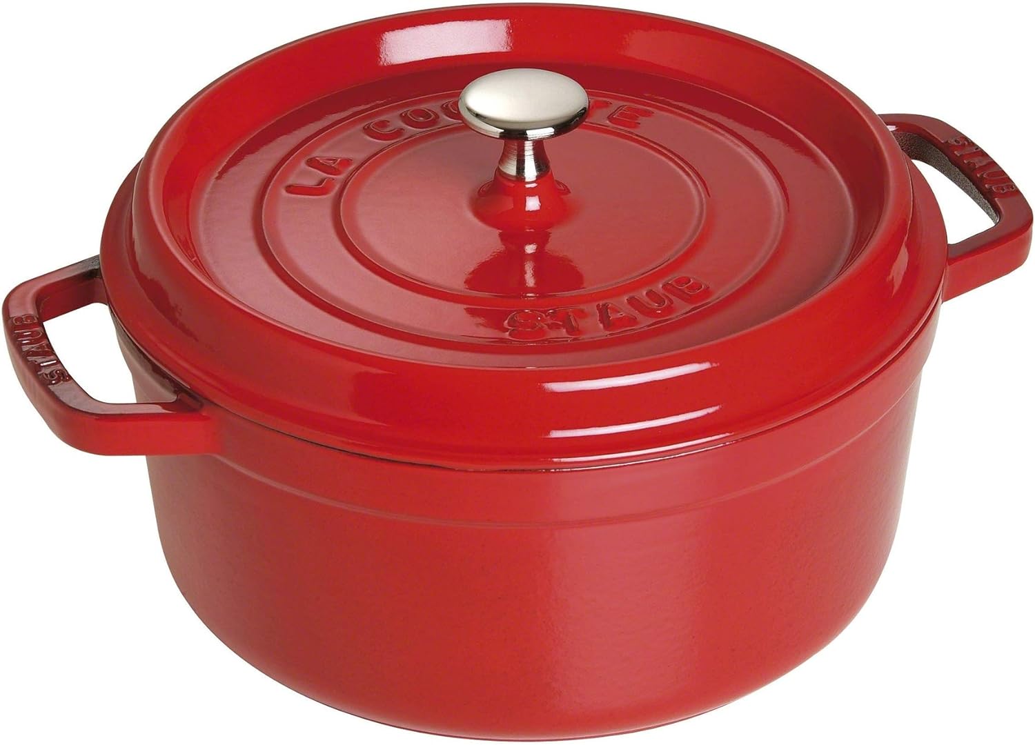 Staub Cast Iron 7-qt Round Cocotte - Cherry, Made in France