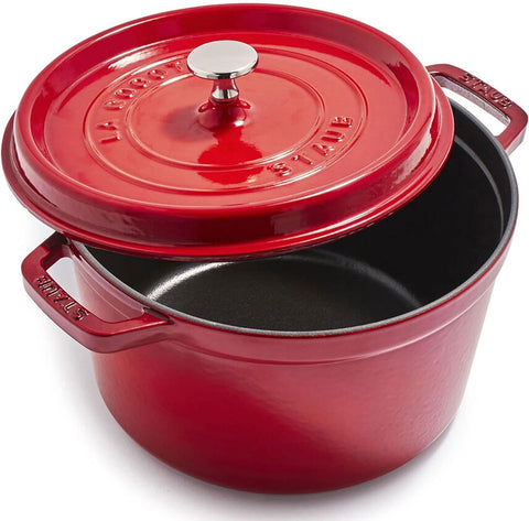 Staub Cast Iron 7-qt Round Cocotte - Cherry, Made in France