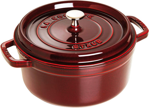 Staub Cast Iron 7-qt Round Cocotte - Cherry, Made in France