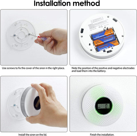 JuzhiAnn Combination Smoke Carbon Monoxide Alarm Detector, Battery-Operated Smoke and CO Alarm with Digital Display (1Pack)
