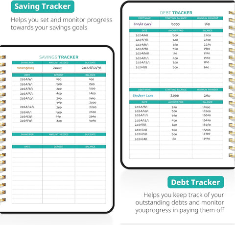 Budget Planner - Monthly Budget Book 2024 with Expense & Bill Tracker - Undated 12 Month Financial Planner/Account Book to Take Control of Your Money - Pink