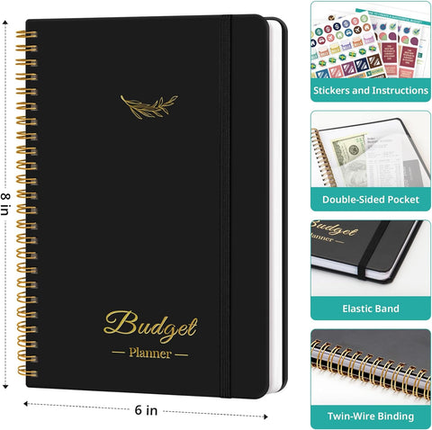 Budget Planner - Monthly Budget Book 2024 with Expense & Bill Tracker - Undated 12 Month Financial Planner/Account Book to Take Control of Your Money - Pink