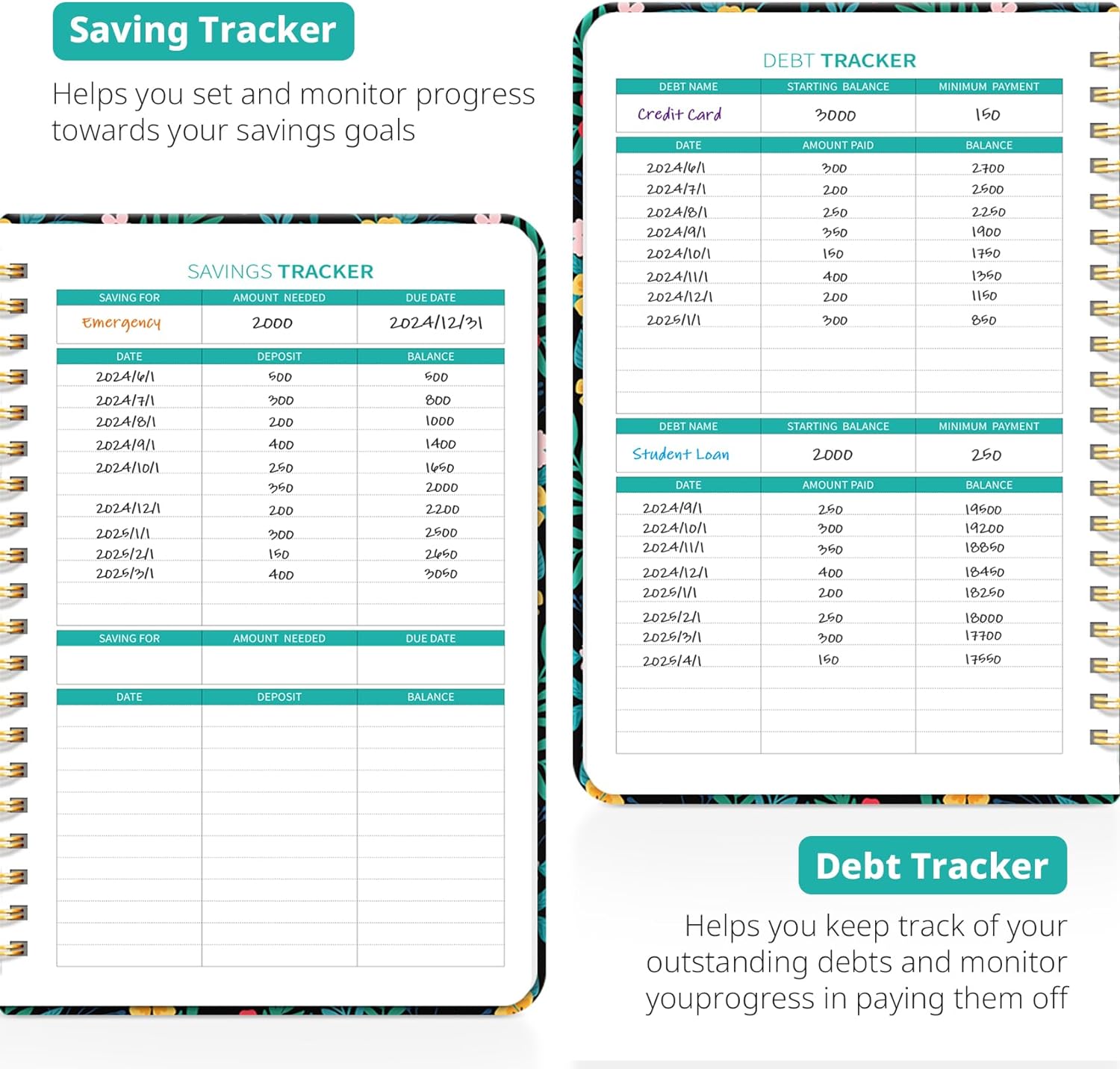 Budget Planner - Monthly Budget Book 2024 with Expense & Bill Tracker - Undated 12 Month Financial Planner/Account Book to Take Control of Your Money - Pink