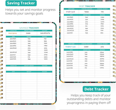 Budget Planner - Monthly Budget Book 2024 with Expense & Bill Tracker - Undated 12 Month Financial Planner/Account Book to Take Control of Your Money - Pink