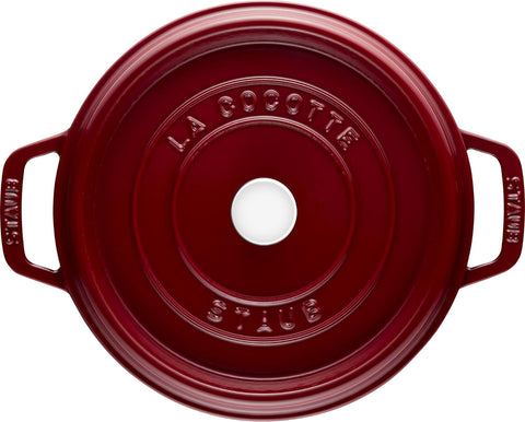 Staub Cast Iron 7-qt Round Cocotte - Cherry, Made in France