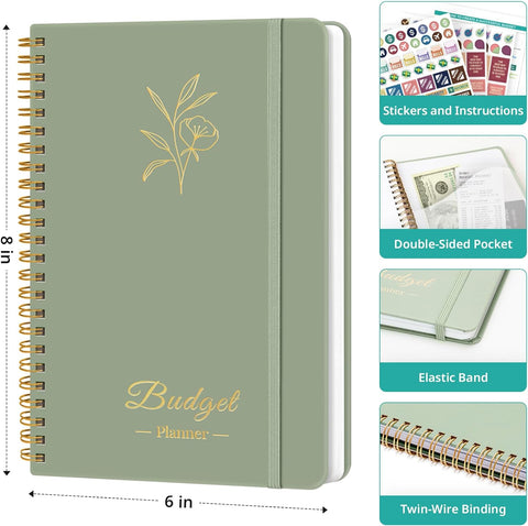 Budget Planner - Monthly Budget Book 2024 with Expense & Bill Tracker - Undated 12 Month Financial Planner/Account Book to Take Control of Your Money - Pink